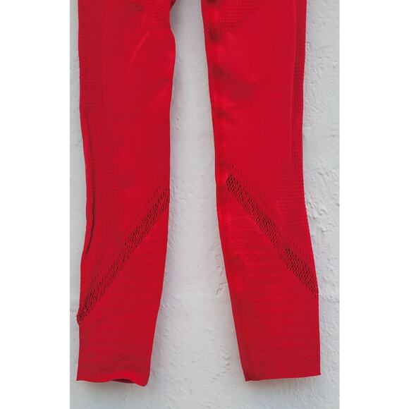 Fabletics Red Seamless Perforated High Waisted Leggings Size XS - Picture 3 of 8